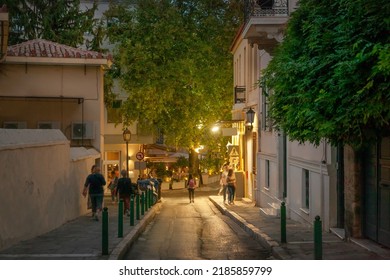 Street View In Plaka District Of Athens