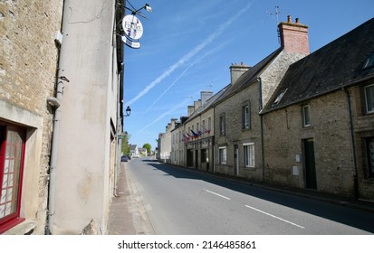 A street view of Saint Marie Du Mont, close to Utah beach, Normandy, France, Europe on Friday, 15th, April, 2022