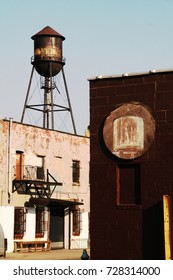 Street View Of Water Tower And Water Tower Logo, Brooklyn, New York City