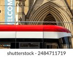 Streetcar Passing in Front of St. James Anglican Cathedral