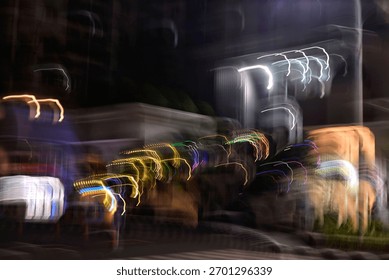 Street-Level Clutter, particularly complex and focuses on a much lower, street-level view, featuring more saturated colors and distinct, choppy movement, suggesting a very close and cluttered urban 