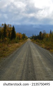 Streets And Hiking Paths In Finnish Lapland, Finland During Autumn