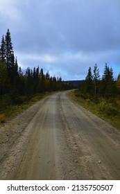 Streets And Hiking Paths In Finnish Lapland, Finland During Autumn