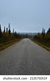 Streets And Hiking Paths In Finnish Lapland, Finland During Autumn