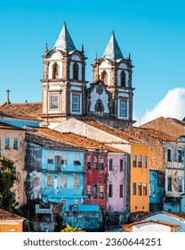Streets, houses and churches of Pelourinho in Salvador da Bahia - Brazil