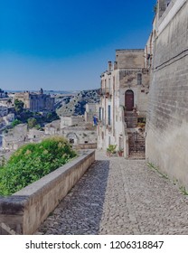 Streets and houses of the sassi of Matera, Italy
