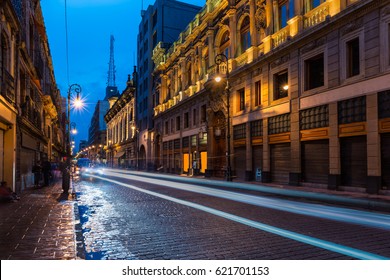 The Streets Of Mexico City Light Up At Night.