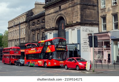 Streets And Public Transport In Edinburgh, Scotland May 13, 2022