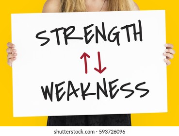 Strength Weakness Arrow Up Down Word