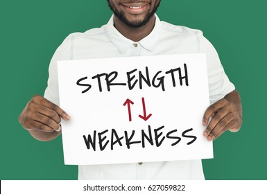 Strength Weakness Arrow Up Down Word