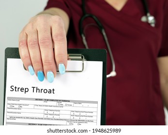  Strep Throat Inscription On The Piece Of Paper.
