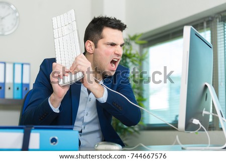 stress and frustration caused by a computer