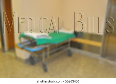 Stress Medical Healthcare Image Blurred With Invisible Text Medical Bills