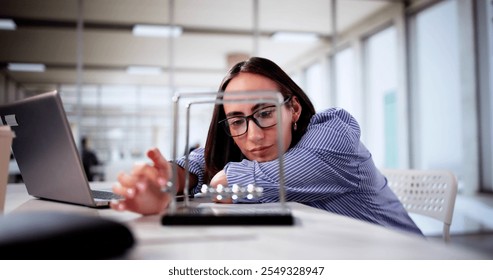 Stressed Accountant Overwhelmed At Desk, Frustrated Graphic Designer Working Late, Exhausted Businesswoman At Office Deadline. - Powered by Shutterstock