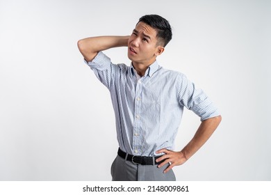 Stressed Asian Young Young Man Feeling Unsure