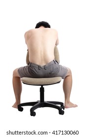 Babe Man Naked Sitting On Chair Foto Stock Editar Agora