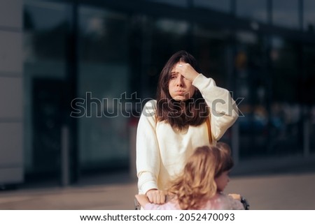 Similar – Image, Stock Photo Mother pushing shopping cart with her infant baby boy child down department aisle in supermarket grocery store. Shopping with kids concept.