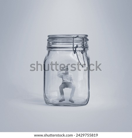 Similar – Image, Stock Photo Man Escaping Heat Under Air Conditioner