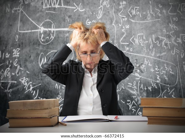 Stressed Teacher Classroom Stockfoto 66372415 Shutterstock