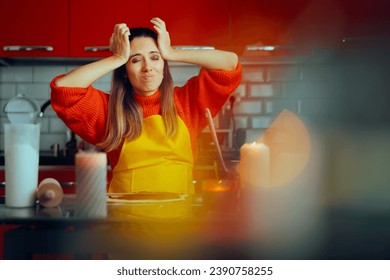 
Stressed Woman Having to make Holiday Meals. Stressed party host making mistakes with the menu planning
 - Powered by Shutterstock