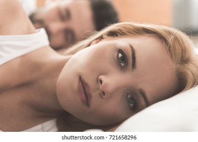 Stressful Young Woman Thinking About Her Marriage Problems