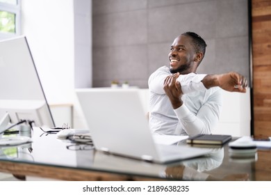 Stretch Exercise Workout At Office Business Desk - Shutterstock ID 2189638235