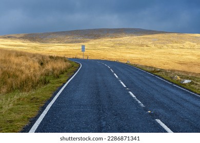 A stretch of the road over the Black Mountain in South Wales, UK.