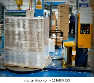 Stretch wrapping for pallet protection during transport isolated.