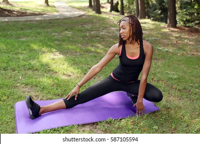 Woman Sitting On Her Feet Park Stock Photo (Edit Now) 270690707