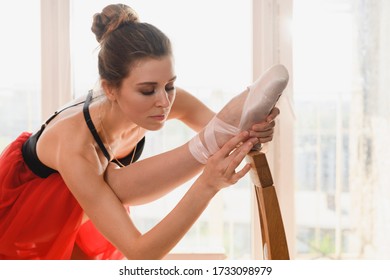 Stretching Of Ballet Dancer At Home Isolation