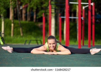 Stretching Gymnast Woman Doing Split Twine Stock Photo (Edit Now ...