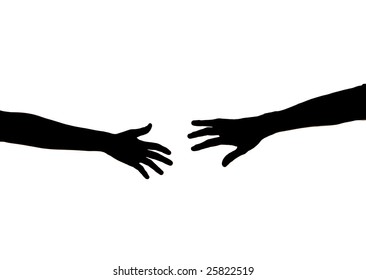stretching hands