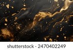 A striking abstract black and golden marble background with a  grey effect