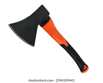 A striking black axe featuring a vibrant orange and black handle. This powerful tool combines functionality with a bold aesthetic, making it ideal for outdoor enthusiasts and those seeking a distincti - Powered by Shutterstock