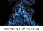 A striking and captivating image of blue flames