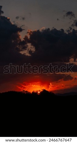 Image, Stock Photo Fiery Sunset Sky over Miami Pier