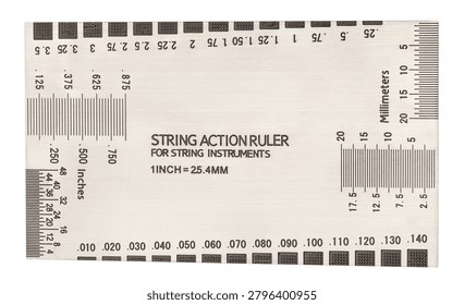 string action ruler gauge tool path isolated on white