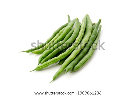 String beans isolated on white background