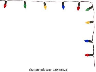 String Of Christmas Lights Isolated On White