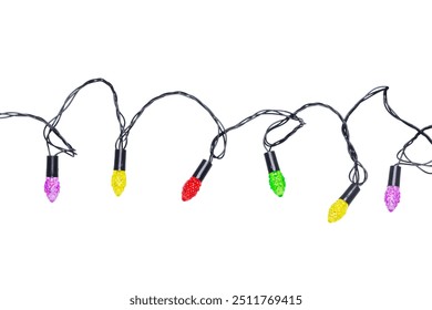 String of christmas lights isolated on white background With clipping path - Powered by Shutterstock