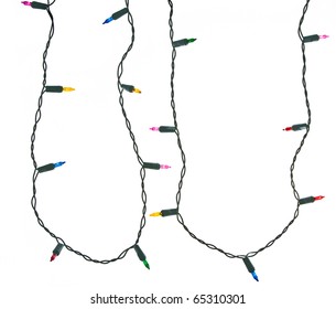 String Of Christmas Lights Isolated On White