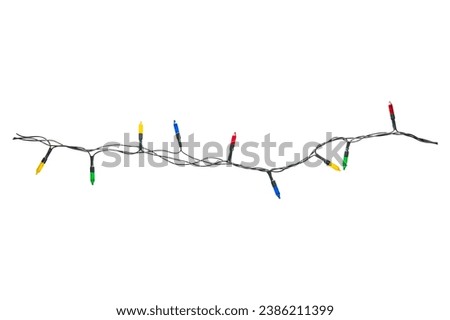 String of Christmas lights isolated on white background With clipping path