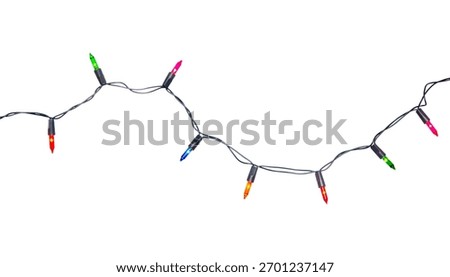 String of Christmas lights isolated on white background With clipping path