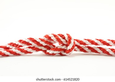 String Knotted On White Background Stock Photo 614521820 