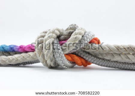 String knotted on a white background.