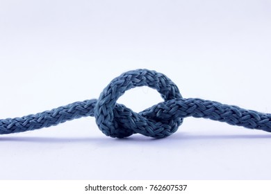 String Knotted, Rope With Knot Isolated On White Background