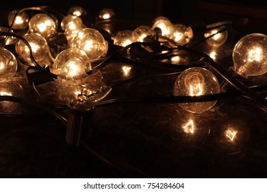 String of lights in the dark