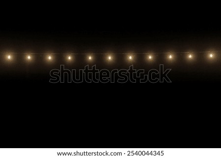 String lights isolated on dark background
