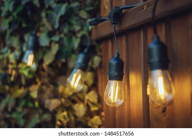 String Lights On A Fence