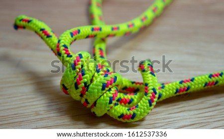 String loop, or cordelette, made of 6mm nylon cord used as backup during abseil and rappel